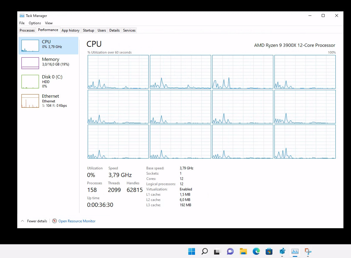 Windows 11 running inside KVM on Proxmox